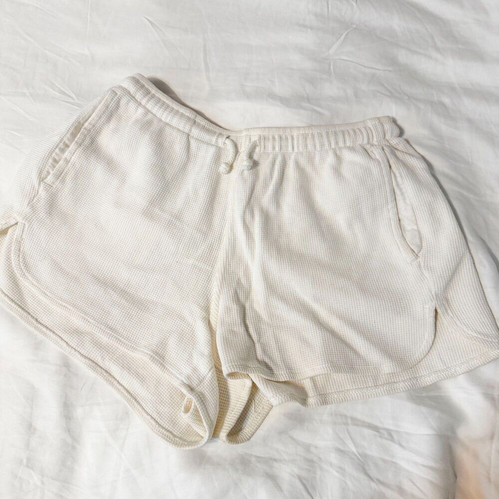 Brandy Melville White Waffle Shorts